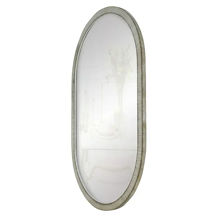 Espejo de pared Ovalado - 45 x 70 cm, Plata betún - Elegante espejo decorativo ovalado con marco en tonos naturales, ideal para añadir un toque de elegancia a cualquier habitación. Perfecto para realzar tu espacio.