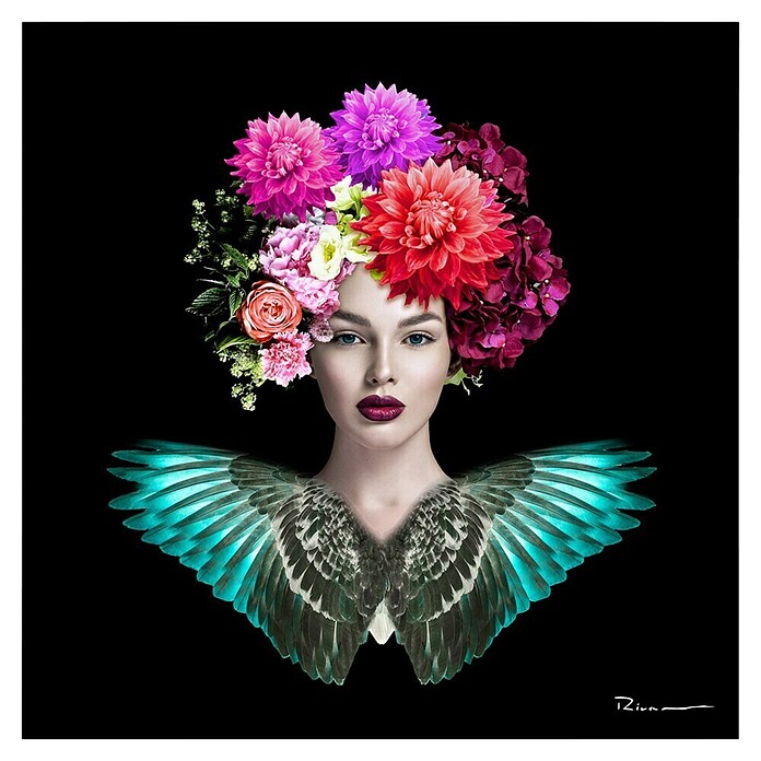 Lienzo Mujer flores (Mujer flores, An x Al: 80 x 80 cm, 1 pzs.) | BAUHAUS