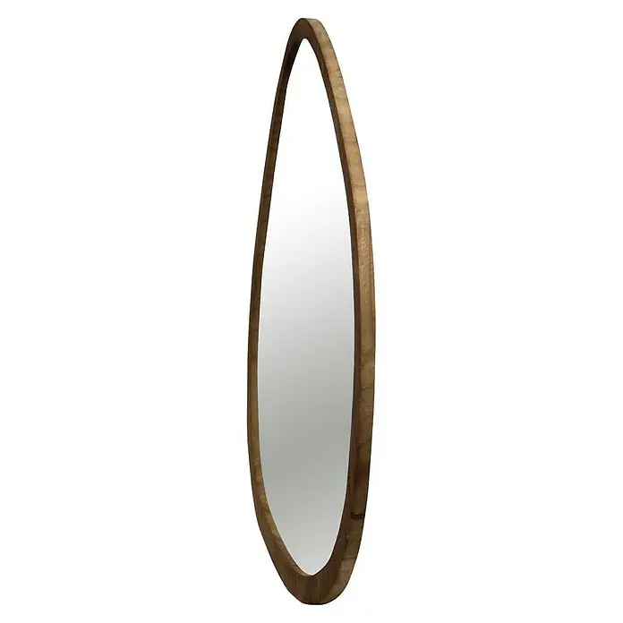 Espejo de pared Esfera - 64 x 89 cm, Tabaco - Elegante decoración de pared: espejo ovalado con marco de madera. Un reclamo para cualquier habitación que combina estilo y belleza natural.