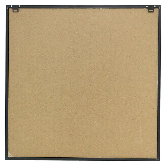 Cuadro set de 2 Abstractos Texturizados - Abstracto texturizado, An x Al: 50 x 50 cm, 2 pzs. - Parte trasera de un cuadro enmarcado con tablero posterior marrón y colgadores negros para asegurar una fijación segura a la pared.