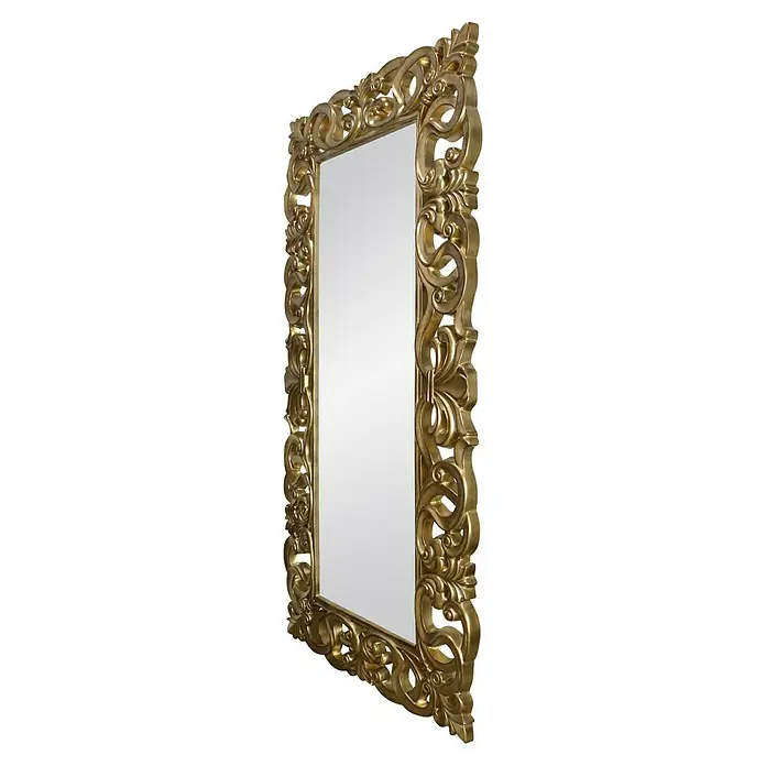 Espejo de pared Goya - 88 x 178 cm, Oro betún - Elegante espejo dorado con marco elaborado. El accesorio perfecto para añadir un toque de lujo y estilo a cualquier estancia.