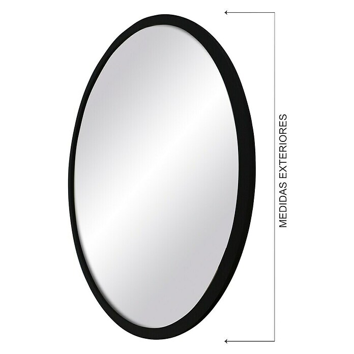 Espejo de pared Circular (Diámetro: 70 cm, Negro) | BAUHAUS