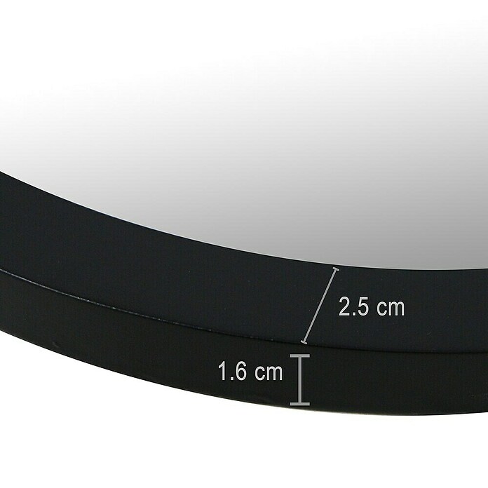 Espejo de pared Circular (Diámetro: 70 cm, Negro) | BAUHAUS