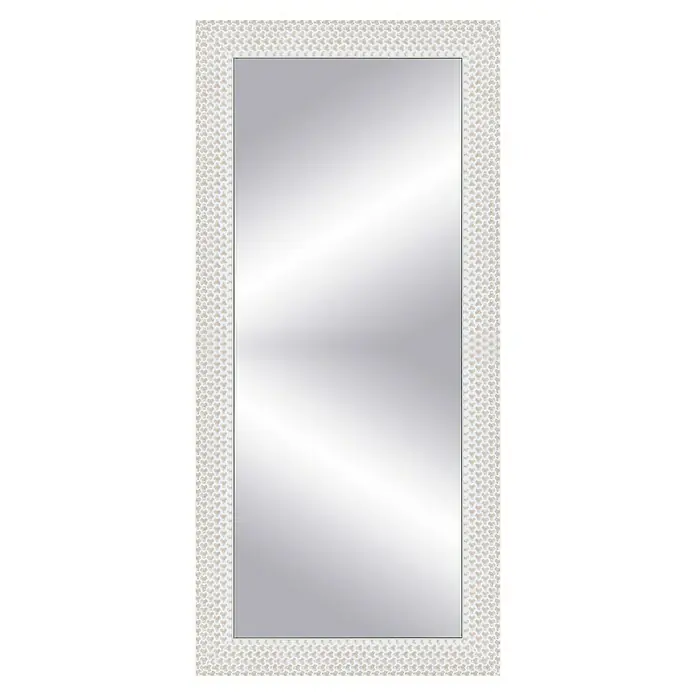 Espejo de pared Espiral - 56 x 150 cm, Blanco - Elegante espejo rectangular con un marco decorativo de color crema, que añade un toque de sofisticación a cualquier habitación.