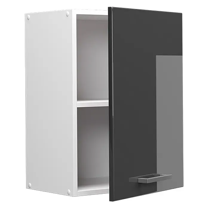 Vicco Schrankküche R-Line Anthrazit Hochglanz - Anthrazit Hochglanz, Hängeschrank 45 cm