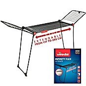 Vileda Tendedero con alas Infinity Flex extensible (Longitud cuerda de tender: 30 m, L x An x Al: 304 x 56 x 128 cm, Negro) | BAUHAUS