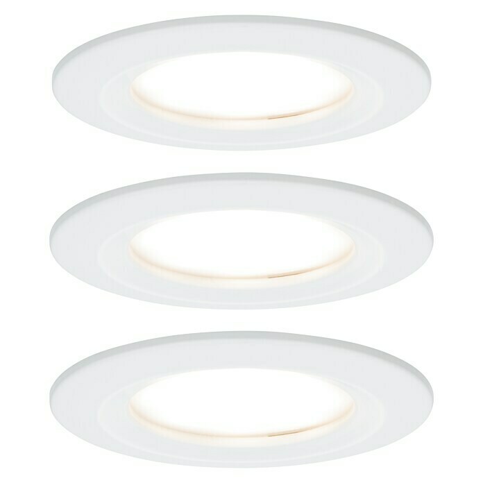 Paulmann LED-Einbauleuchten-Set (6,5 W, Weiß, Durchmesser: 7,8 cm, 3 Stk.)