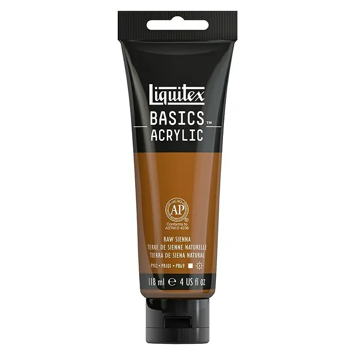 Liquitex Basics Acrylfarbe - Siena Natur, 118 ml - Ein Tube Liquitex BASICS Acrylfarbe in der Farbe Raw Sienna, ideal für Künstler und Bastler.