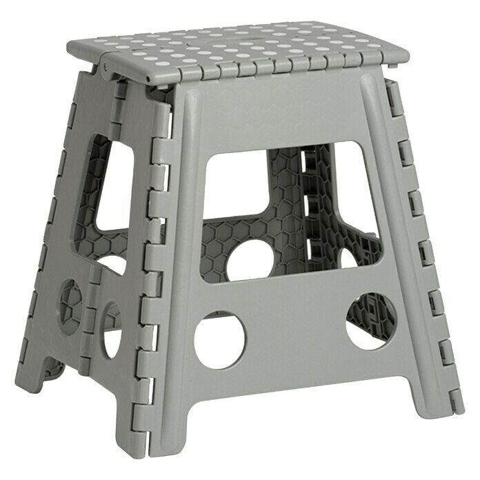 Zeller Klapphocker (L x B x H: 37 x 30 x 32 cm, Belastbarkeit: 150 kg,  Kunststoff, Grau) | BAUHAUS | Klapptische