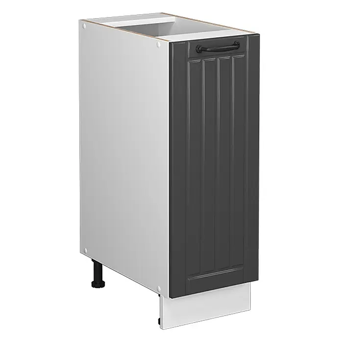 Vicco Schrankküche Fame-Line Anthrazit Landhaus ohne Arbeitsplatte - Anthrazit Landhaus, Apothekerunterschrank 30 cm