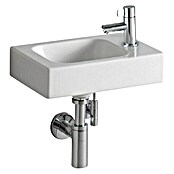 Geberit iCon Waschbecken xs (38 x 28 cm, Mit schmutzabweisender Glasur, Becken links, Keramik, Weiß)