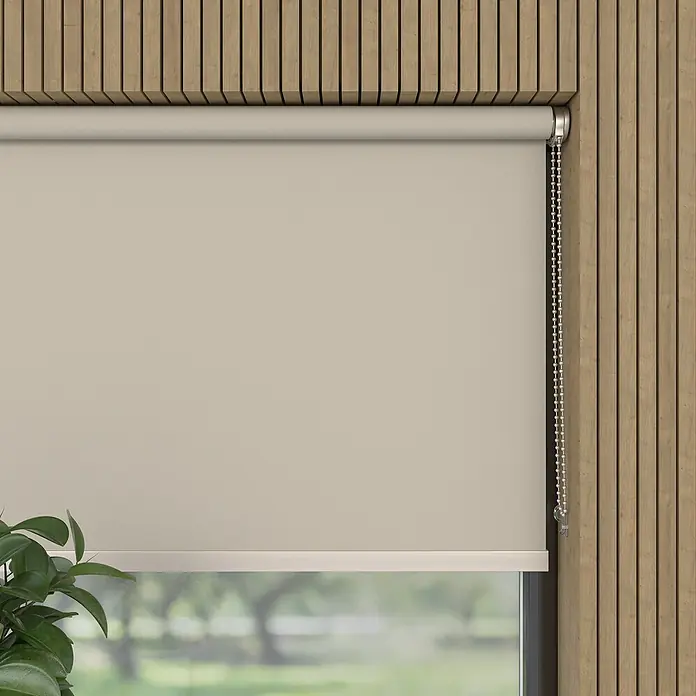 Verdunkelungsrollo Luxus - B x H: 200 x 190 cm, Twill - Beige Rollos verdecken das Fenster und bieten Privatsphäre und Lichtsteuerung für jeden Raum mit einem eleganten und minimalistischen Look.