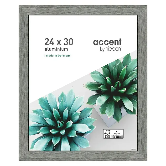 Alurahmen Star - 24 x 30 cm, Grau - Grauer Aluminium-Bilderrahmen Accent by Nielsen, 24 x 30 cm, für ein stilvolles Zuhause oder Büro. Perfekt für Fotos, Kunstdrucke und mehr.