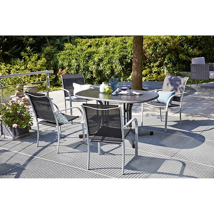 Sunfun Amy Gartenstuhl (Schwarz, Breite: 56 cm)