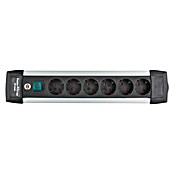 Brennenstuhl Premium-Alu-Line Steckdosenleiste Premium-Alu-Line (6-fach, Schwarz/Silber, 3 m, Sicherheitsschalter beleuchtet)