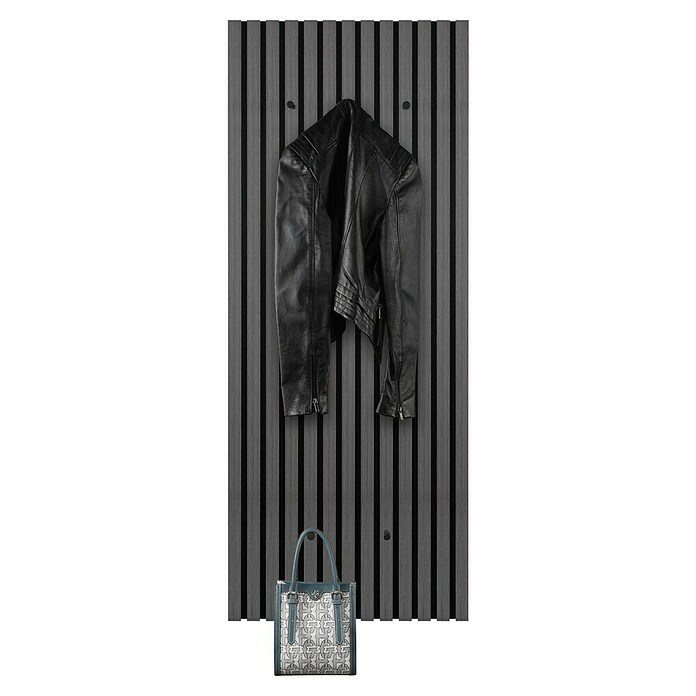 Garderobenpaneel Grace (Eiche-Schwarz, B x H: 50 x 125 cm) | BAUHAUS