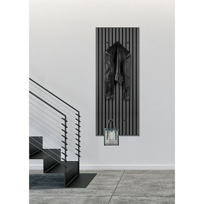 Garderobenpaneel Grace (Eiche-Schwarz, B x H: 50 x 125 cm) | BAUHAUS