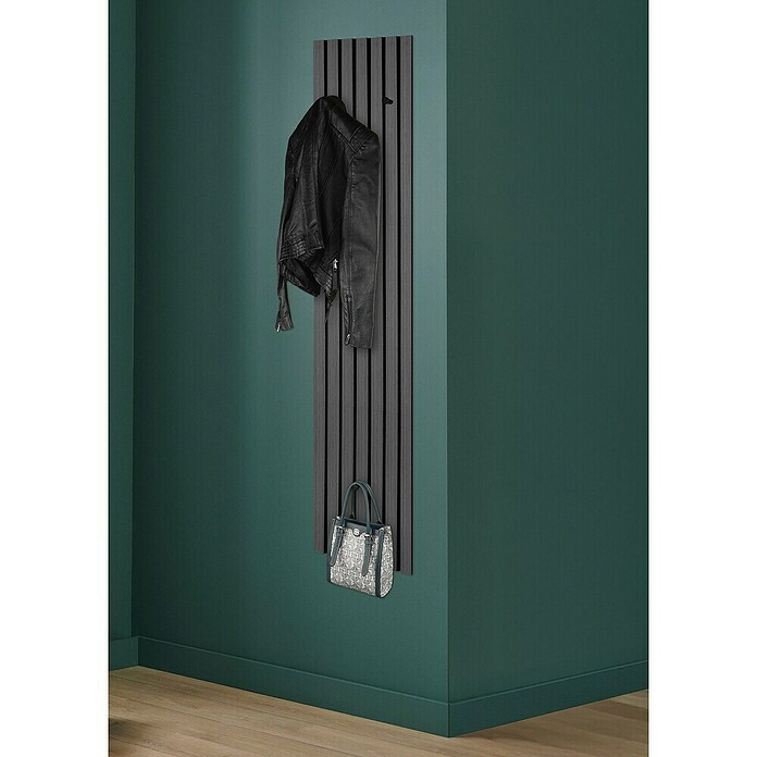 Garderobenpaneel Grace (Eiche-Schwarz, B x H: 25 x 160 cm) | BAUHAUS