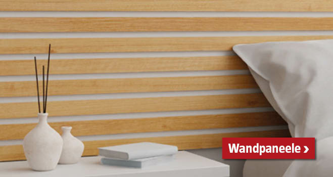 Wandpaneel von b!design im Schlafzimmer