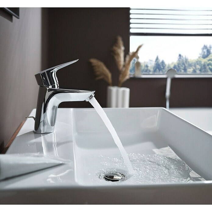 Hansgrohe Waschtisch-Set MySport (48 x 60 cm, Hahnloch: Mitte, Mit Überlauf, Weiß) | BAUHAUS
