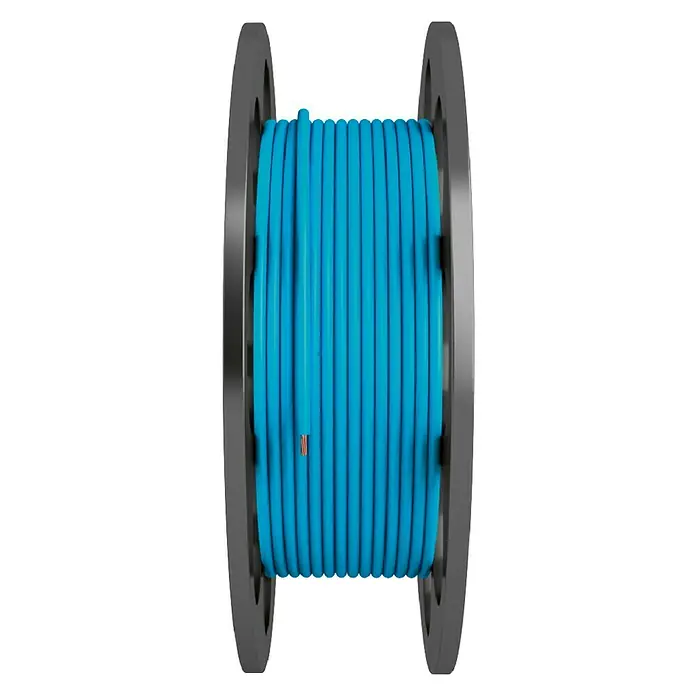 Bricable Cable unipolar a metros - H07Z1-K, Número de cables: 1, 4 mm², Azul - Una bobina de cable azul, perfecta para proyectos de electrónica y amantes del bricolaje.