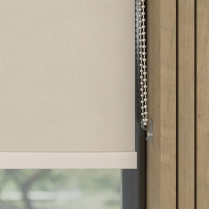 Verdunkelungsrollo Luxus - B x H: 200 x 190 cm, Sand - Beige Rollos mit Perlenkette für Fenster.