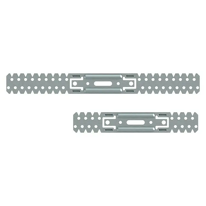 Probau DirektabhängerGeeignet für: CD-Deckenprofile, 100 Stk., Höhe: 55 mm - Zwei abgebildete Trockenbauprofile aus Metall. Diese Profile dienen zur Befestigung von Gipskartonplatten an Wänden oder Decken im Innenausbau.