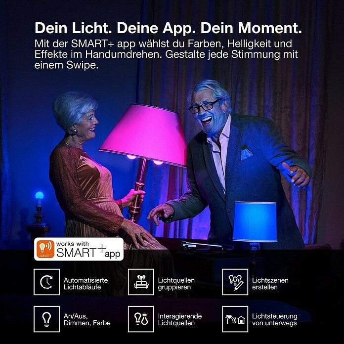 Osram Smart-LED-Lampe Spot (GU10, Dimmbar, RGBW, 350 lm, 5 W) | BAUHAUS
