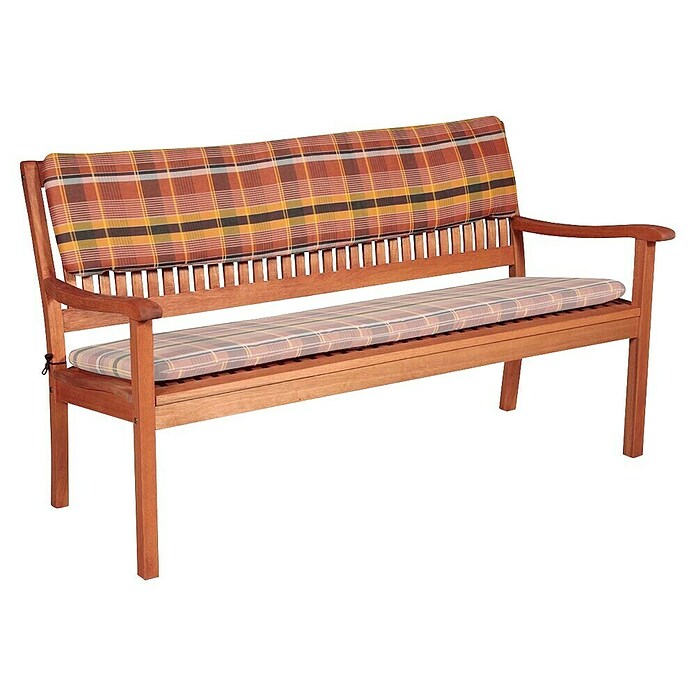 Doppler Bankauflage Rückenkissen (Orange Kariert, L x B x H: 150 x 6 x 30 cm, Baumwoll-Polyester-Mischgewebe) | BAUHAUS