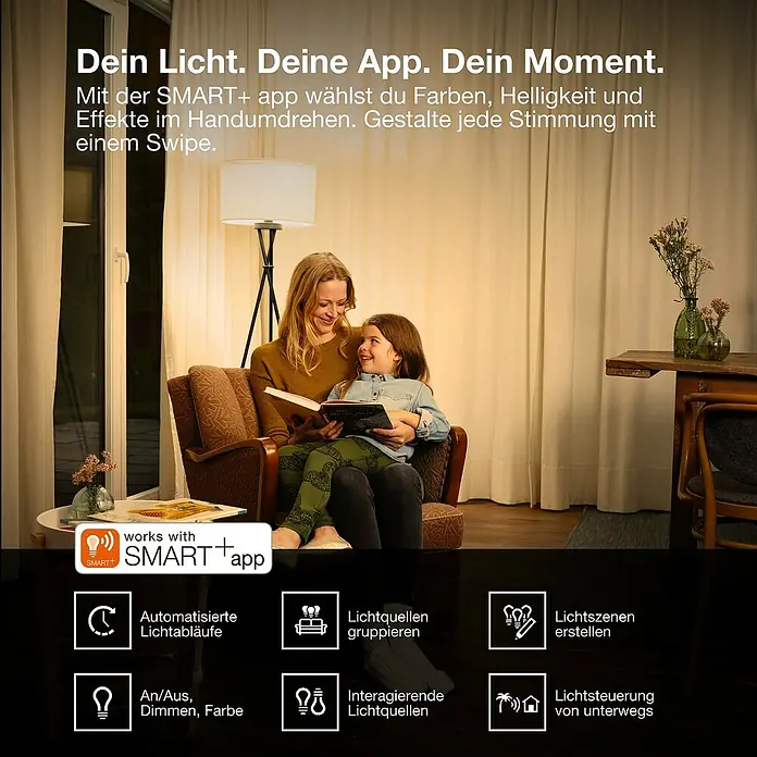Osram Smart+ Smart-LED-Lampe Edison matter - E27, Dimmbar, Warmweiß, 680 lm, 6 W - Intelligente Beleuchtung mit der SMART+ App: Farben, Helligkeit und Effekte einfach steuern für jede Stimmung.