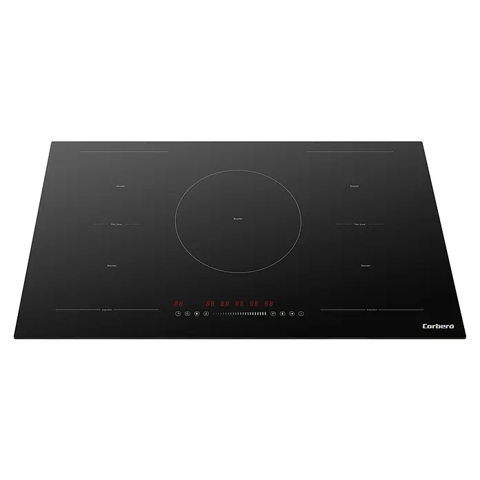 Corberó Placa de cocción CCIG5F800FZ - Número de fogones de inducción: 5 ud., 7.360 W - Placa de inducción negra Corberó con múltiples zonas de cocción y pantalla digital para una cocción precisa. Diseño moderno para cualquier cocina.
