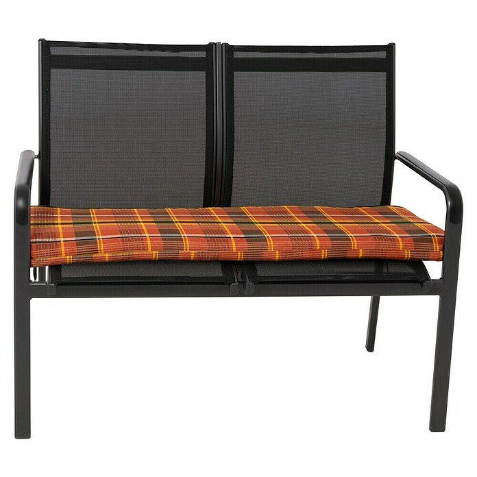 Doppler Bankauflage Rückenkissen (Orange Kariert, L x B x H: 110 x 6 x 30 cm, Baumwoll-Polyester-Mischgewebe) | BAUHAUS