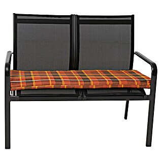 Doppler Bankauflage Rückenkissen (Orange Kariert, L x B x H: 110 x 6 x 30 cm, Baumwoll-Polyester-Mischgewebe)