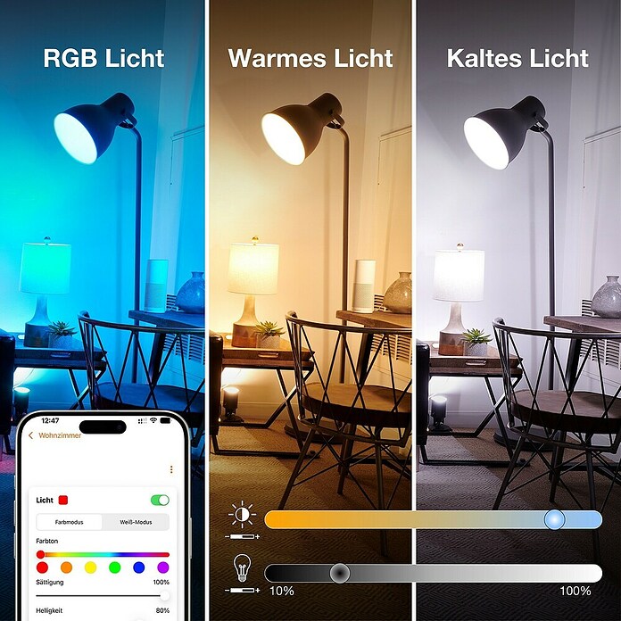 Osram Smart-LED-Lampe Spot (GU10, Dimmbar, RGBW, 350 lm, 5 W) | BAUHAUS