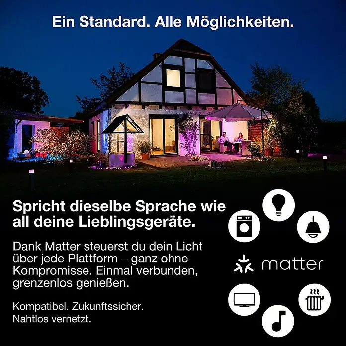 Osram Smart+ LED-Band Flex - Länge: 200 cm, Lichtfarbe: RGBW, 8,5 W, 500 lm, 220 V - 240 V - Smart Home Beleuchtung mit Matter-Technologie für grenzenlose Kompatibilität und einfache Steuerung aller Geräte.