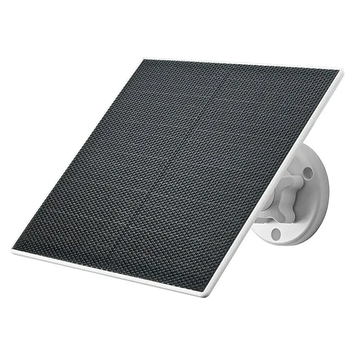 Osram Smart+ Überwachungskamera Battery Solar - Weiß - Solarpanel mit weißer Halterung.
