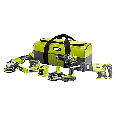 Ryobi ONE+ Maschinen-Set Combo Kit R18CK4E-242S (18 V, 2 Akkus, 8 -tlg.)
