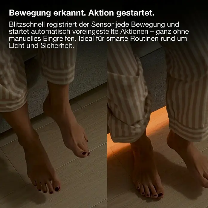 Osram Smart+ Bewegungsmelder - Weiß - Bewegungsmelder-Aktion: Der Sensor erkennt Bewegungen blitzschnell und startet voreingestellte Aktionen für Licht und Sicherheit.