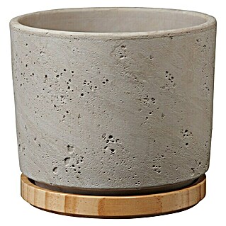 Soendgen Keramik Okrugla tegla za biljke (Vanjska dimenzija (ø x V): 19 x 17 cm, Svijetlosive boje, Drvo)