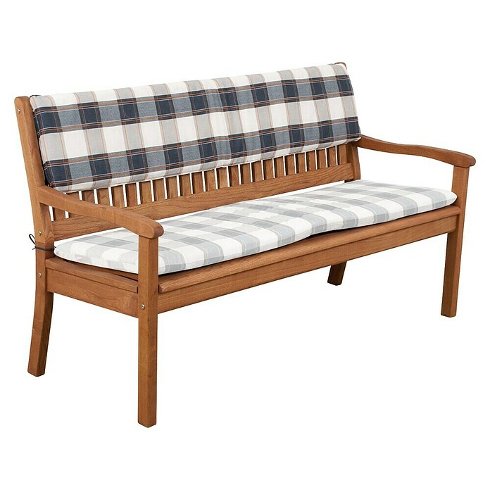 Doppler Bankauflage Rückenkissen (Grau Kariert, L x B x H: 150 x 6 x 30 cm, Baumwoll-Polyester-Mischgewebe) | BAUHAUS