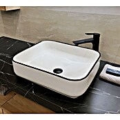 Ferotehna Namestitveno umivalno korito  (Do x Š x V: 50 x 39 x 13,5 cm, Bela, črna) | 3937 - Aufsatzwaschtische Marke | DBBA - Keramik Marke | DBB - Keramik | DB - Keramik/Wannen | D - Sanitär | BAUHAUS