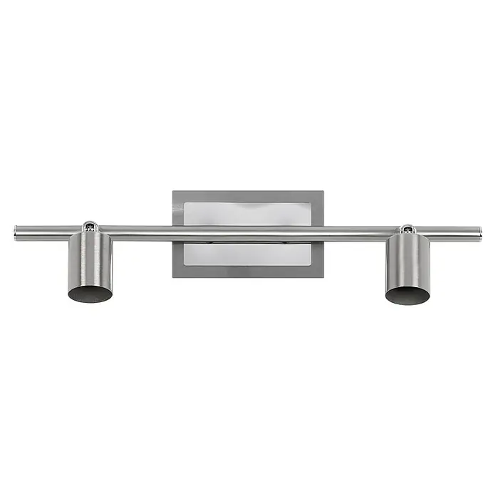Osram Wand- & Deckenleuchte Spot Cylinder Duo - L x B x H: 36,4 x 7 x 13,3 cm, Silber, GU10 - Eine moderne, gebürstete Nickel-Doppelspot-Badezimmerleuchte mit einem schlanken, minimalistischen Design.