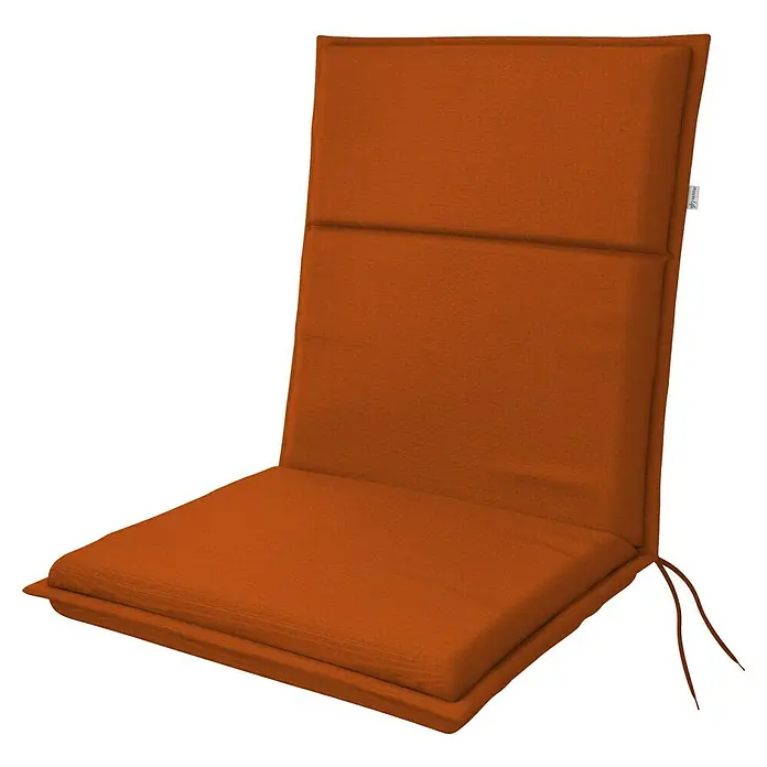 Doppler Sitzauflage Life - Niederlehner, L x B x H: 100 x 48 x 4 cm, Polyester, Orange - Gepolstertes, orangefarbenes Kissen für Gartenmöbel, das Komfort und Stil für entspannte Stunden im Freien bietet.