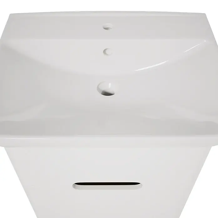 VitrA Sento Badmöbel-Set Sento - 63 cm, Weiß, 2 Schubladen - Weiße Keramik Waschbecken mit Überlauf und Hahnlöchern. Perfekt für jedes Badezimmer, modern und funktional designt.