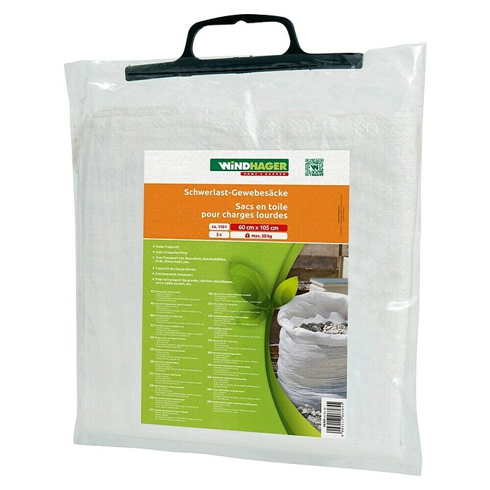 Windhager Schwerlastsack (B x L: 60 x 105 cm, 110 l, Weiß) | BAUHAUS