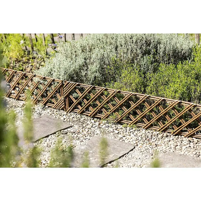 Windhager Beeteinfassung - L x H: 100 x 35 cm, Weide - Dekorative, niedrige Gartenzaun aus Weide, der einen rustikalen Charme versprüht und Beeteinfassungen naturnah gestaltet.