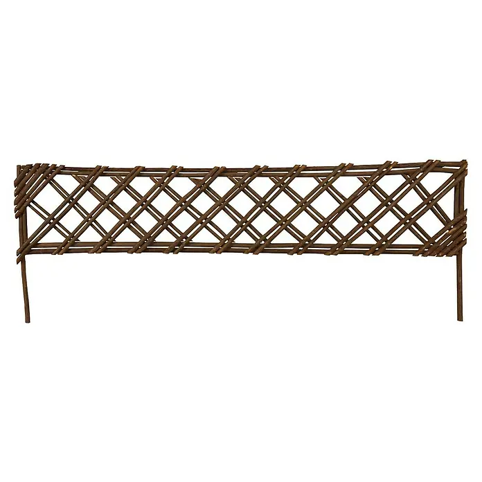 Windhager Beeteinfassung - L x H: 100 x 35 cm, Weide - Rustikales Holzbettkopfteil mit Rattanmuster für ein gemütliches Schlafzimmerambiente.