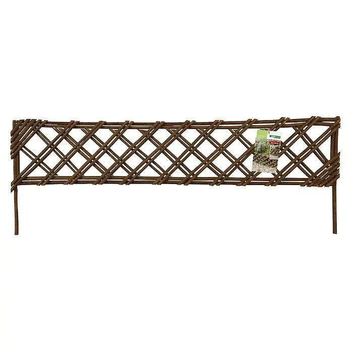 Windhager Beeteinfassung - L x H: 100 x 35 cm, Weide - Ein dekorativer Weidenzaun mit einer eleganten Rautenstruktur und einem rustikalen Charme für den Garten. Ideal als Sichtschutz oder Rankhilfe.
