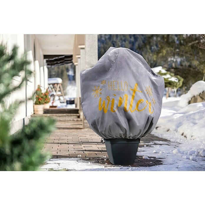 Windhager Winterschutzvlies Protect XL Hello Winter (L x B: 110 x 110 cm, Grau/Gold) | BAUHAUS