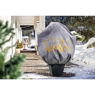 Windhager Winterschutzvlies Protect XL Hello Winter (L x B: 110 x 110 cm, Grau/Gold)